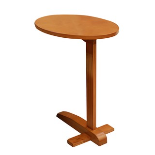 蛋蛋便利 木製小邊桌,可愛蛋型桌面, 實木(松木)+MDF板,三色可選, 淺木色