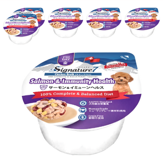 Signature7 七味賞 心寵維持抵抗力 巧鮮杯 全齡犬 甜薯 80g, 鮭魚 + 蔓越莓 + 離胺酸, 6個