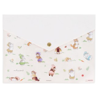 sun-star 貓福珊迪mofusand 可愛動物裝扮A5可扣收納袋 文件收納袋 辦公學習用品, 動物 米色, 1個