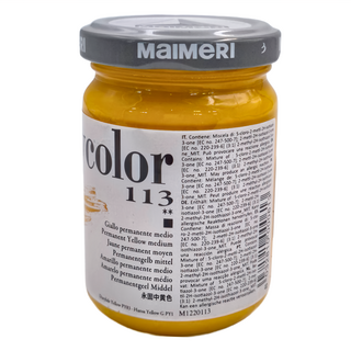 MaIMeRI 美利 POLYCOLOR 重稠壓克力 MA-1220113 PERMANENT YELLOW MEDIUM 113 永固中黃, 140ml, 1色