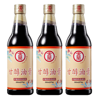金蘭 甘醇油膏，純釀造醬油基底，糯米增添香氣，味美甘甜，適合沾拌各式小吃，590ml, 3瓶