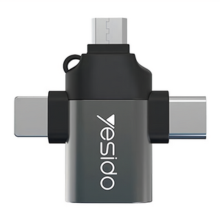 yesido 轉接頭 三合一多功能OTG, 體積小巧方便攜帶, 合金外殼設計散熱效果佳, GS15, 1個
