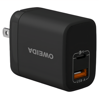 Oweida UT-25W 黑色 25W快充 1A1C充電頭, 1個