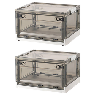 3開茶色收納箱 80L, 白色, 2個