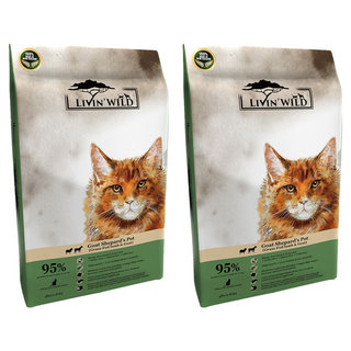 LIVIN'WILD 野宴 全齡貓 無穀配方 乾飼料, 草飼羊 + 野牧山羊, 1810g, 2包