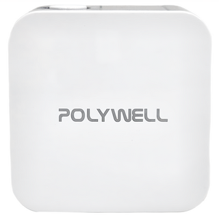 POLYWELL 寶利威爾 數顯自動斷電快充頭 PW15-T05-A058, 白色, 1個