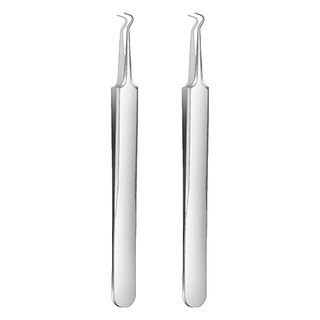 SUNDEN 極 專業精密彎頭粉刺夾 不鏽鋼材質 銀色, SD1642, 2個