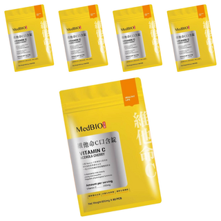 MedBIO 美百優 維他命C口含錠 鳳梨口味 60顆 5包, 800mg