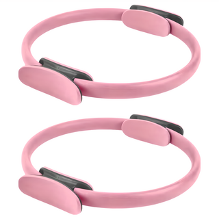 MICHAEL FITNESS 麥克健身 普拉提圈, 高強度玻璃鋼纖維材質，高密度EVA舒適材質, 38 x 3.5cm, 粉色, 2個