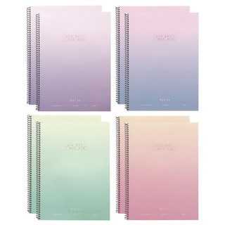 Pinkfoot 1500 星光稿紙筆記本 4款2入組, 紫色、藍色、粉色、薄荷色, 1組