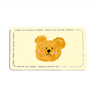 Mega 皮革軟硅藻土地墊 奈米複合材質 吸水防滑抗汙, 40 x 60cm, 奶油熊, 1個