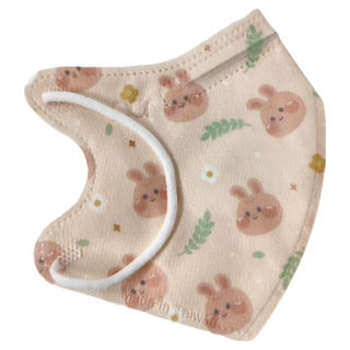 Deguan 德冠 幼童3D立體耳繩口罩, 暖暖兔寶, 50片, 1組