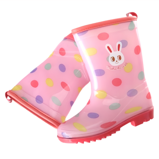 愛北鼻 190mm 萌兔粉 - 兒童雨鞋/寶寶雨靴, 19碼