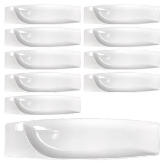 TATUNG 大同磁器 長皿 29型 餐盤, 10件組長皿, 白色, 1組