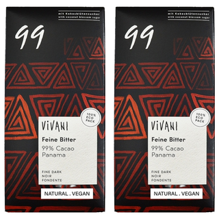 ViVANI 德國99%極黑巧克力片 純素, 80g, 2片