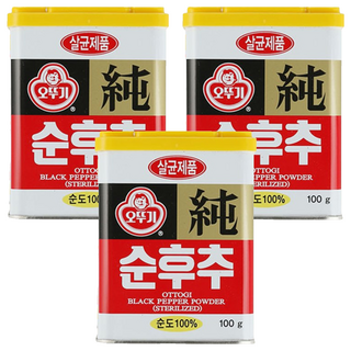 OTTOGI 不倒翁 黑胡椒粉, 100g, 3罐