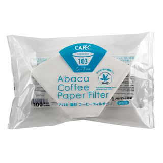 CAFEC ABACA 麻纖維梯形濾紙 白色 5~7杯份, 100張, 1包