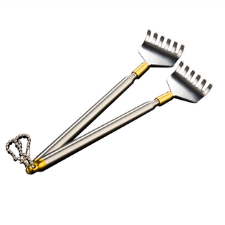 伸縮抓背器 Set 2支, 金屬銀, 1組