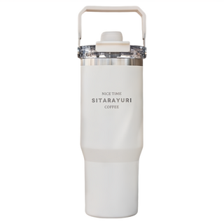 Sitarayuri 磁吸蓋不鏽鋼保溫杯 提把款, 純淨白, 900ml, 1個