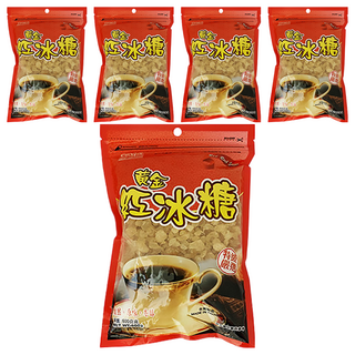 耆盛食品 黃金紅冰糖，原味香醇，適用調製咖啡及飲料和糖湯，烹調和滷製肉品, 600g, 5包