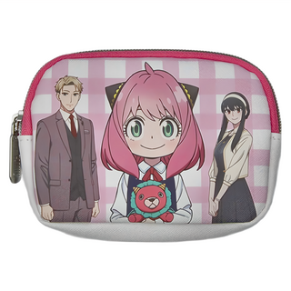 間諜家家酒皮質大方零錢包 Set, 合成皮, 粉, 約15 x 11 x 1.6cm