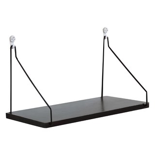 一字牆上置物架, 大(40cm), 黑色, 1個