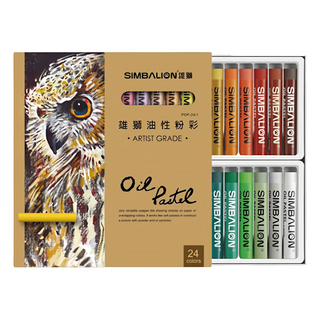 SIMBALION 雄獅 POP 雄獅專家用油性粉彩, 24色, 1組