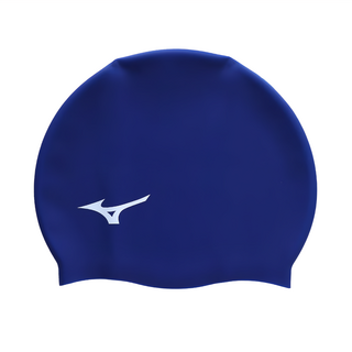 美津濃mizuno swim矽膠泳帽 丈青白 n2jwb91400-25，舒適貼合，減少水阻, 1個, F
