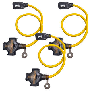 PowerWork 動力工廠 1對3座耐熱動力軟線, 0.6m, 黃色, 3條