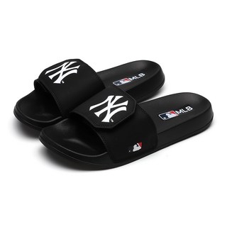 美國職業棒球大聯盟 紐約洋基 舒適魔鬼氈拖鞋, 黑色的, 250