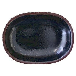 Minoya 美濃燒 天目強化長皿 - 日本製陶瓷, 1個, 黑色