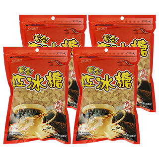 耆盛食品 黃金紅冰糖，原味香醇，適用調製咖啡及飲料和糖湯，烹調和滷製肉品, 600g, 4包