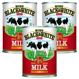 BLACK&WHITE 黑白淡奶 增添港式奶茶奶香 口感絲滑有厚度, 385ml, 3罐