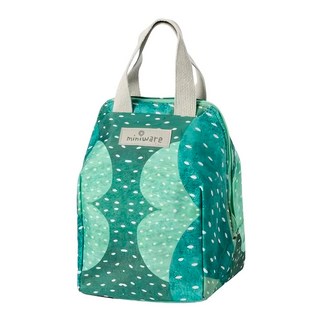 Miniware 時光旅行保溫袋 耐磨防潑水牛津布 鋁箔內層保溫保冷 立體大開口便當袋, 仙人掌 綠色, 1個