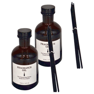 FRAGRANCE 法式精油茶色擴香瓶 - 梅花初綻, 100ml, 包含擴香棒, 2件