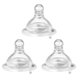 PiYOPiYO 黃色小鴨 媽咪乳感防脹氣寬口徑奶瓶用奶嘴 3入, 模擬媽咪乳感, 自然彈性與伸展, 減少乳頭渾淆, 6個月以上