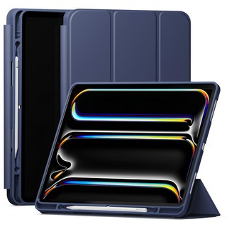 Sinjimoru Sinjifolio 附Apple Pencil收納槽智慧型平板保護套, 海軍藍, 1個