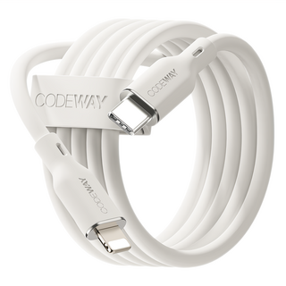 CODEWAY PALLET系列 USB-C to Lightning 充電傳輸線, 2m, 白色, 1條