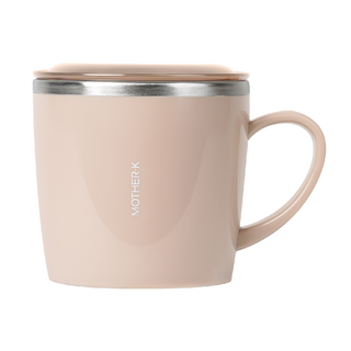 MOTHER-K 輕奢不鏽鋼含蓋兒童訓練杯 250ml, 適用年齡2歲以上, 暖陽棕, 1個