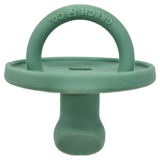 Grech&Co 矽膠安撫奶嘴 透氣孔設計 柔軟Q彈耐咬 100%食品級矽膠, 0~24個月, 蕨青, 1個