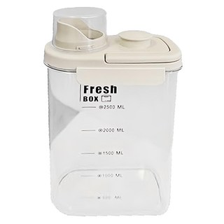 韓系密封雜糧罐 1600ml容量 食物保鮮, 16.8 x 8.6 x 21cm, 1個, 奶油色