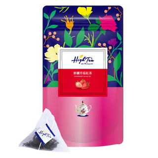 High Tea 伂橙 鮮纖草莓紅茶 3g*12包/袋，美國加州草莓，三角立體茶包, 1袋