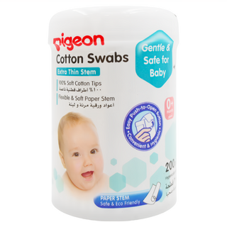 pigeon 貝親 細軸棉棒, 200支, 1罐