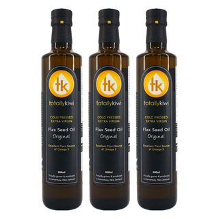 Totally Kiwi 冷壓初榨亞麻仁油，紐西蘭農場，Omega 3含量60%，非化學溶劑萃取, 500ml, 3瓶