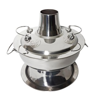 橘之屋 酸菜白肉火鍋 分體式設計 簡易拆裝 煙囪加厚 底座加厚支撐 銀色, 32cm, 1個
