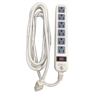 WeiTien 威電 過載1開6座電源線組 110V 60Hz, 3.6m, 白色, 1個