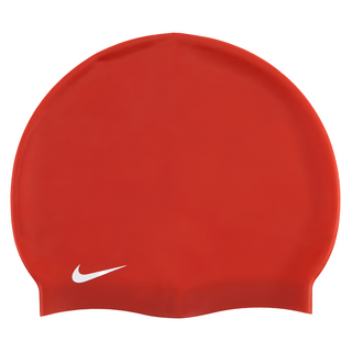 NIKE 耐吉 成人矽膠泳帽 93060-614, 大學紅, 1個