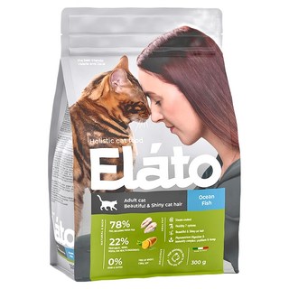 Elato 杜莎 EC5 天然無榖貓糧 成貓亮毛配方, 深海鮮魚, 300g, 1包