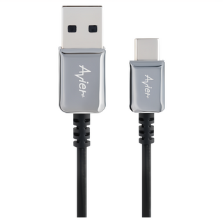 Avier CLASSIC USB A-USB C高速充電傳輸線 OFHC線芯 支援3A極速充電, 100cm, 銀色, 1條