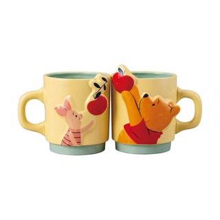 Winnie the Pooh 小熊維尼 POOH 陶瓷馬克對杯 265ml, 小熊維尼 黃色 + 綠色, 1組